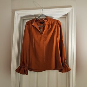 J. Crew Red/Orange Blouse Vibrant Top